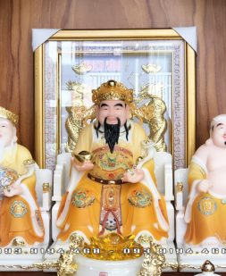 bộ 3 ông thần tài thổ địa gấm vàng