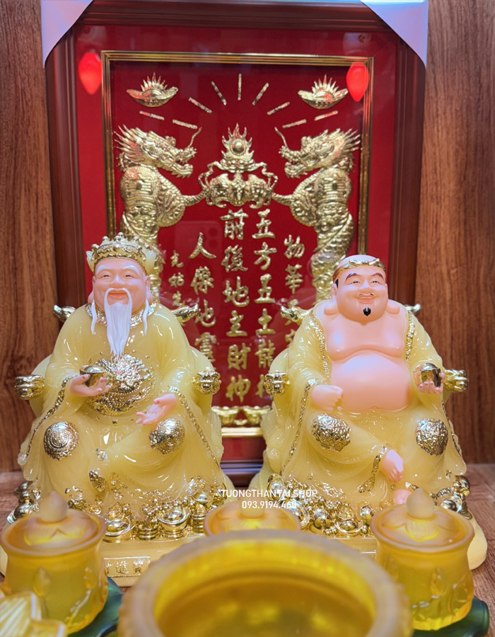 tượng ông địa thần tài bằng bột đá thạch anh đẹp