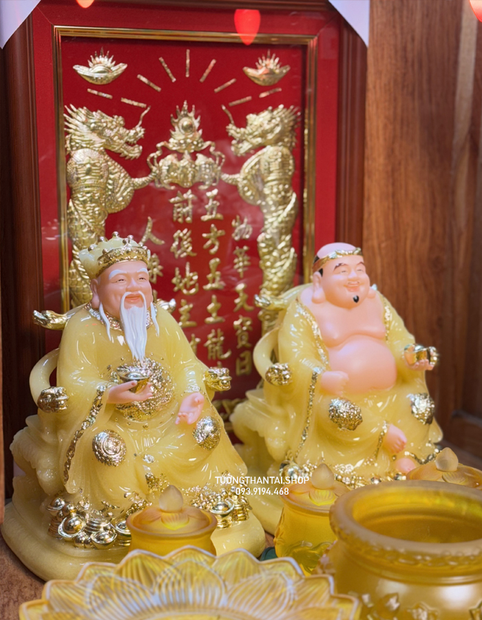 tượng ông địa thần tài bằng bột đá thạch anh đẹp