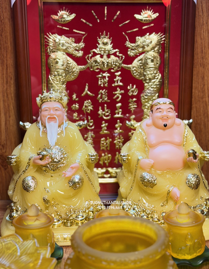 tượng ông địa thần tài bằng bột đá thạch anh đẹp