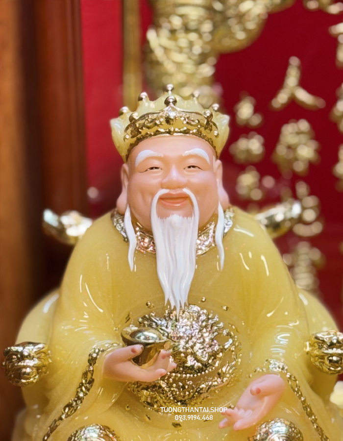 tượng ông địa thần tài bằng bột đá thạch anh đẹp