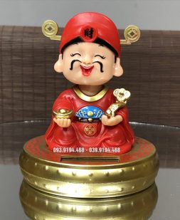 thần tài năng lượng mặt trời đế tròn màu đỏ đẹp