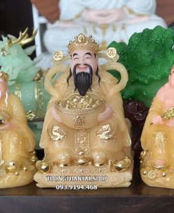 Bộ 3 Ông Thần Tài Thổ Địa Thần Tiền Thạch Anh BTT-037