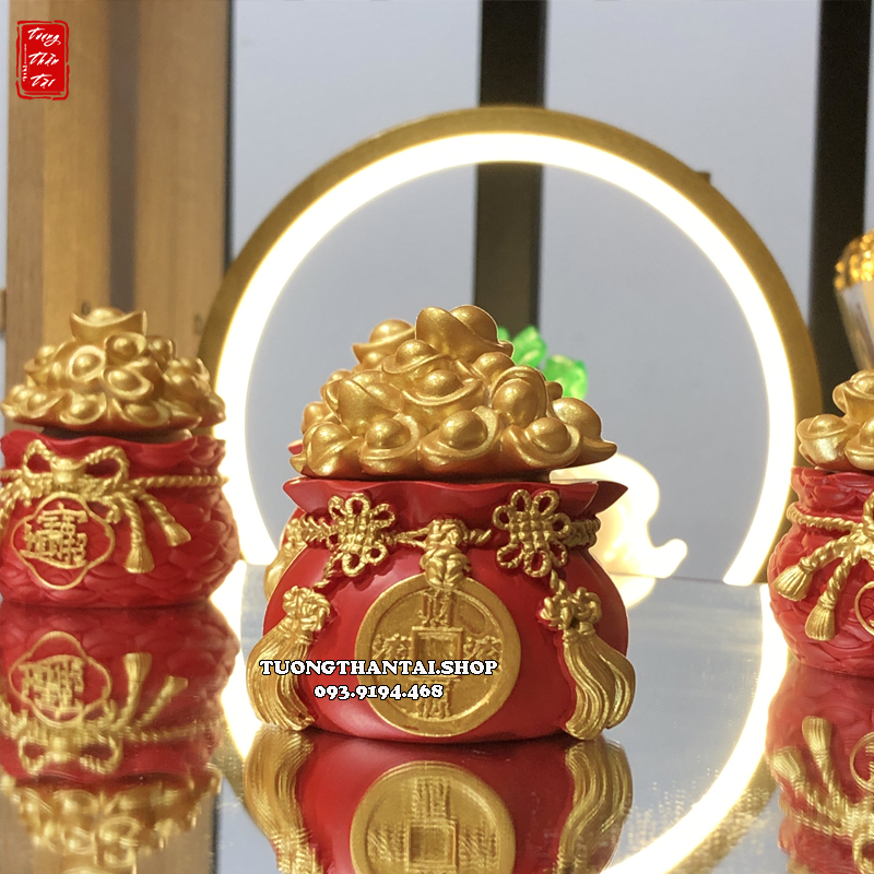Hũ vàng thần tài đựng gạo muối nước chiêu tài tiến bảo