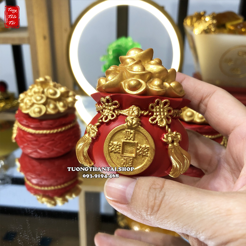 Hũ vàng thần tài đựng gạo muối nước chiêu tài tiến bảo