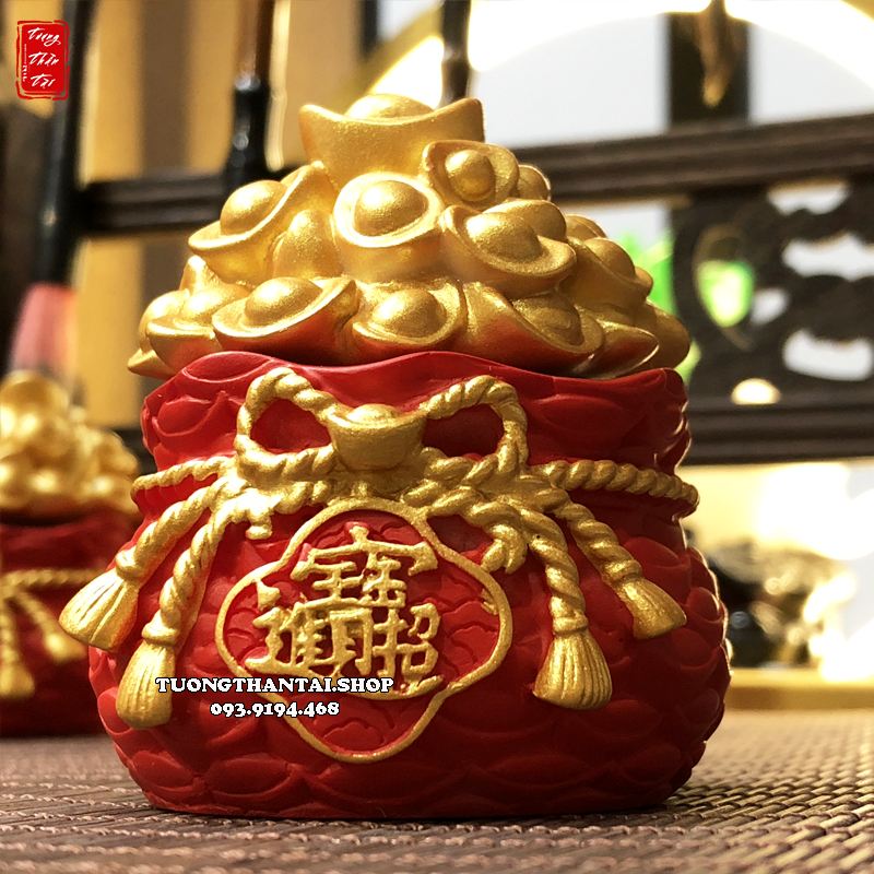 Hũ vàng thần tài đựng gạo muối nước chiêu tài tiến bảo