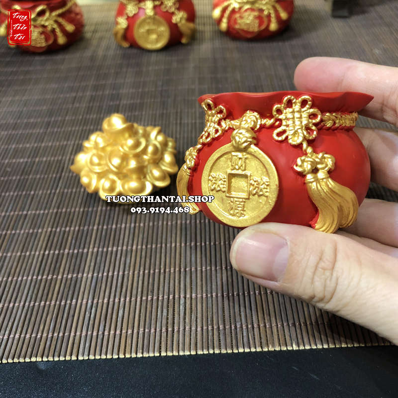 Hũ vàng thần tài đựng gạo muối nước chiêu tài tiến bảo