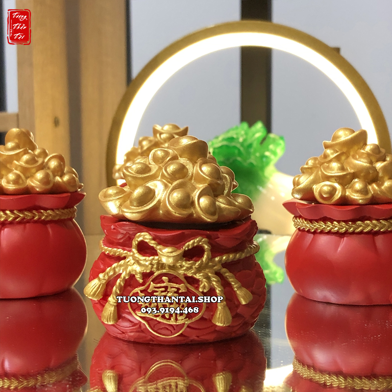 Hũ vàng thần tài đựng gạo muối nước chiêu tài tiến bảo