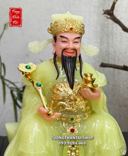 Tượng Thần Tiền thạch ngọc như ý thỏi vàng ngồi thỏi vàng