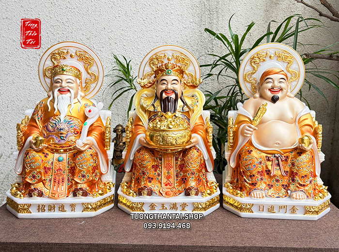 Bộ 3 Ông Thần Tài Thần Tiền Ông Địa vàng hào quang song long