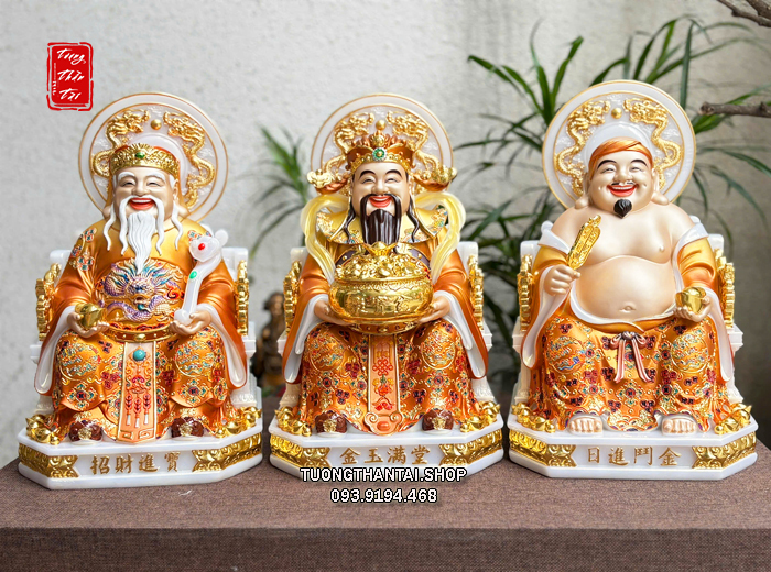 Bộ 3 Ông Thần Tài Thần Tiền Ông Địa vàng hào quang song long
