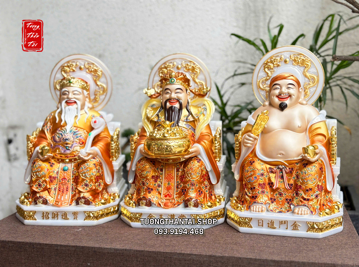 Bộ 3 Ông Thần Tài Thần Tiền Ông Địa vàng hào quang song long