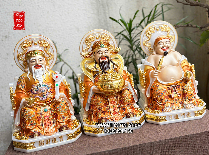 Bộ 3 Ông Thần Tài Thần Tiền Ông Địa vàng hào quang song long