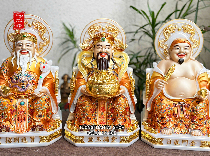 Bộ 3 Ông Thần Tài Thần Tiền Ông Địa vàng hào quang song long