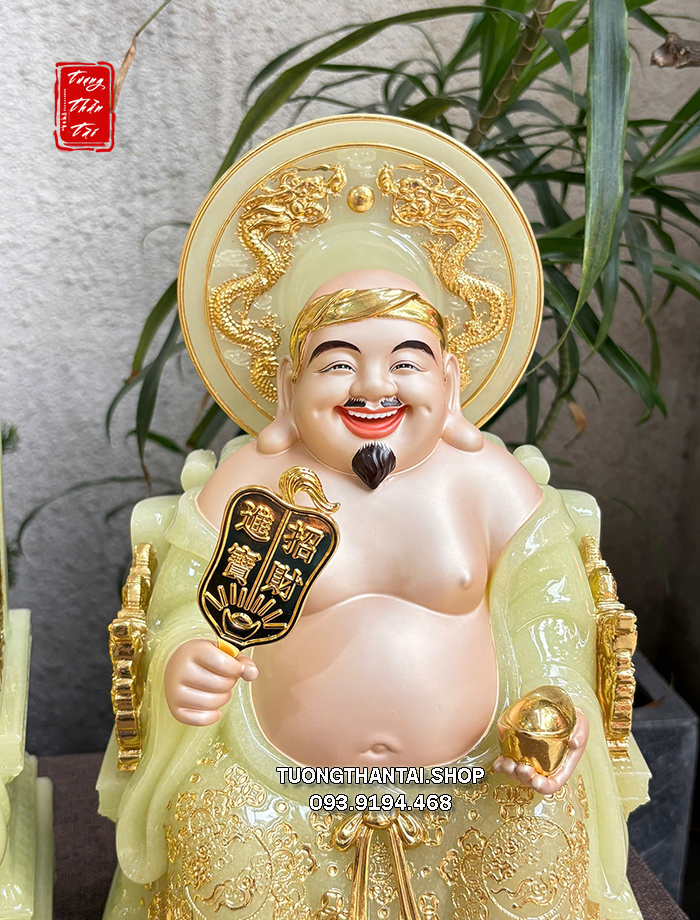 Bộ 3 ông Thần Tài Thần Thiền Thổ Địa thạch ngọc hào quang song long