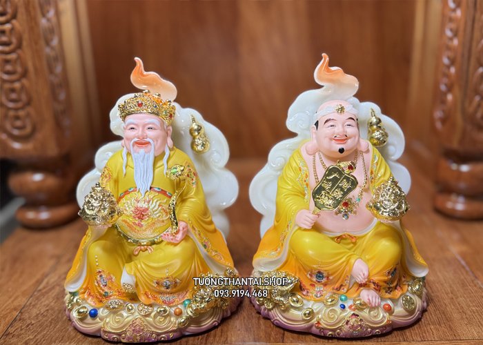 tượng Ông Địa Thần Tài Tường Vân Phú Quý Gấm Vàng