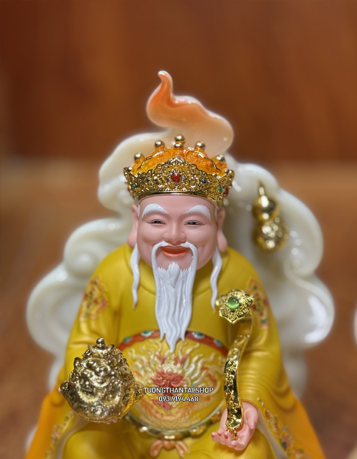 tượng Ông Địa Thần Tài Tường Vân Phú Quý Gấm Vàng