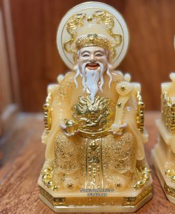 Tượng Ông Địa Thần Tài Thạch Anh Hào Quang Đẹp