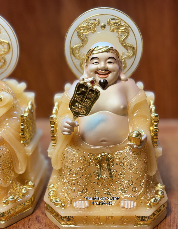 Tượng Ông Địa Thần Tài Thạch Anh Hào Quang Đẹp