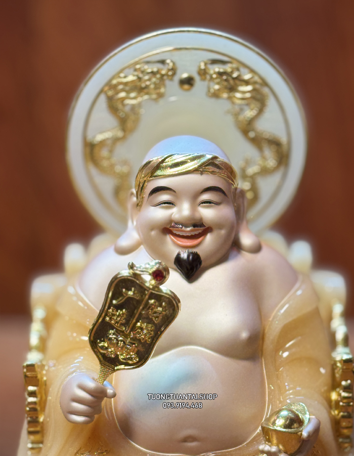 Tượng Ông Địa Thần Tài Thạch Anh Hào Quang Đẹp