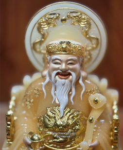 Tượng Ông Địa Thần Tài Thạch Anh Hào Quang Đẹp