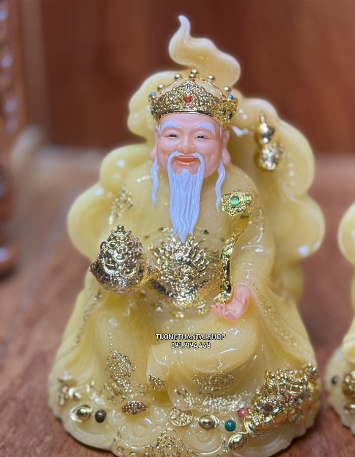 tượng thần tài thổ địa tường vân phú quý thạch anh đẹp