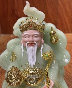 Tượng Ông Địa Thần Tài Tường Vân Phú Quý Xanh Thạch Ngọc đẹp