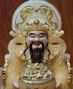 Tượng Thần Tiền thạch anh có hào quang đẹp