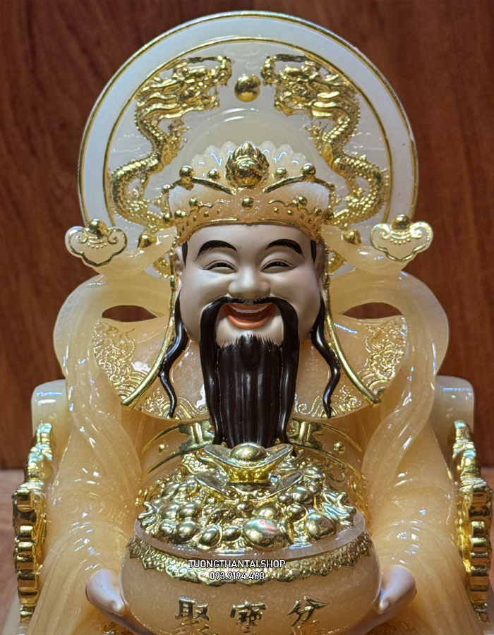 Tượng Thần Tiền thạch anh có hào quang đẹp