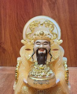 Tượng Thần Tiền thạch anh có hào quang đẹp