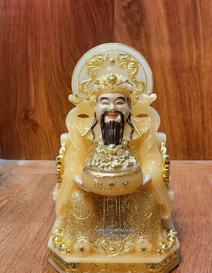 Tượng Thần Tiền thạch anh có hào quang đẹp