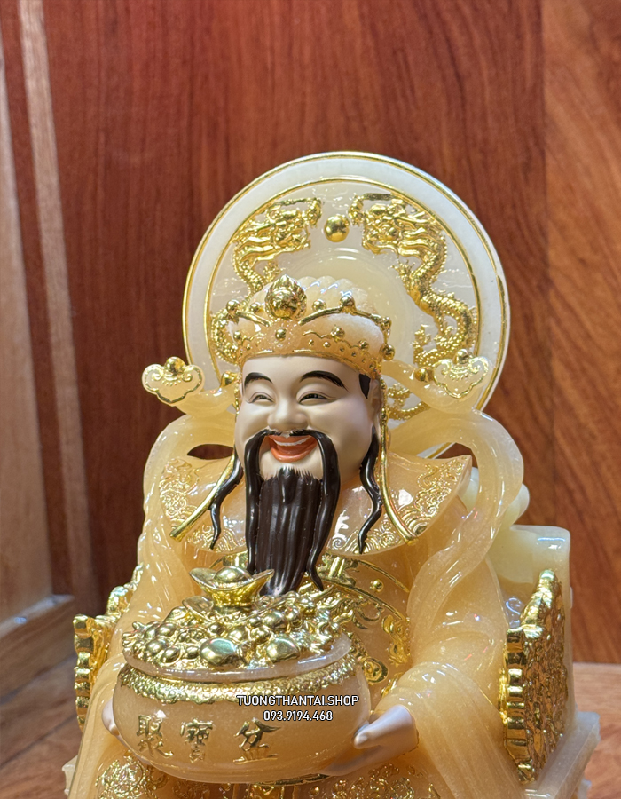 Tượng Thần Tiền thạch anh có hào quang đẹp