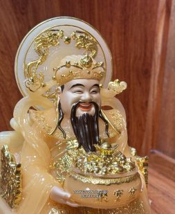 Tượng Thần Tiền thạch anh có hào quang đẹp