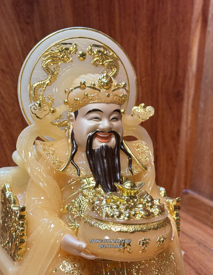 Tượng Thần Tiền thạch anh có hào quang đẹp