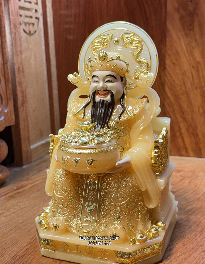 Tượng Thần Tiền thạch anh có hào quang đẹp