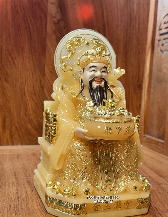 Tượng Thần Tiền thạch anh có hào quang đẹp